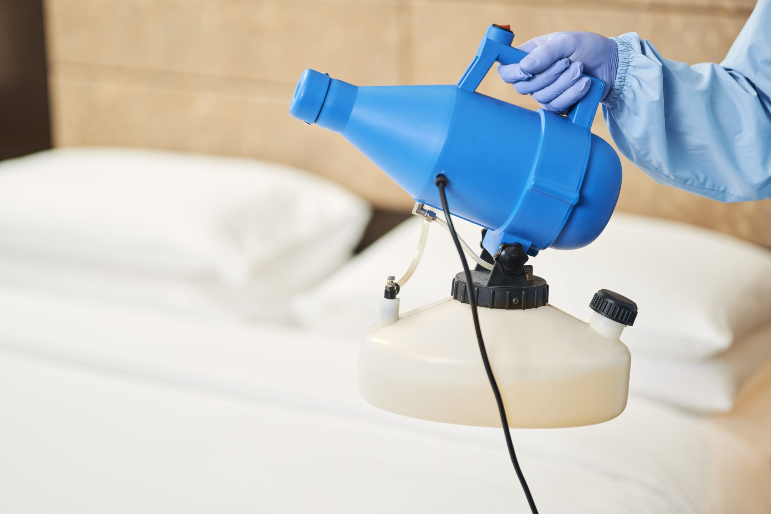 Close-up of professional equipment for pest control for bed bugs